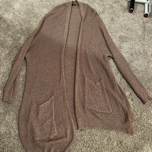 2X oversized mauve cardigan (w pockets)